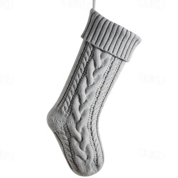 Cable Knit Christmas Stockings, 15 inches Small Personalized Fireplace Hanging Stockings for Christmas Decorations Xmas Gift