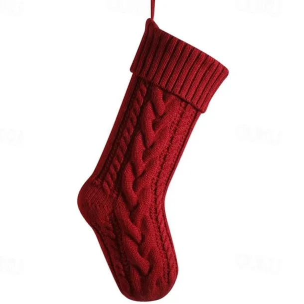 Cable Knit Christmas Stockings, 15 inches Small Personalized Fireplace Hanging Stockings for Christmas Decorations Xmas Gift