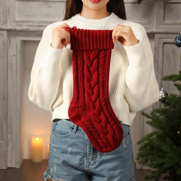 Cable Knit Christmas Stockings, 15 inches Small Personalized Fireplace Hanging Stockings for Christmas Decorations Xmas Gift