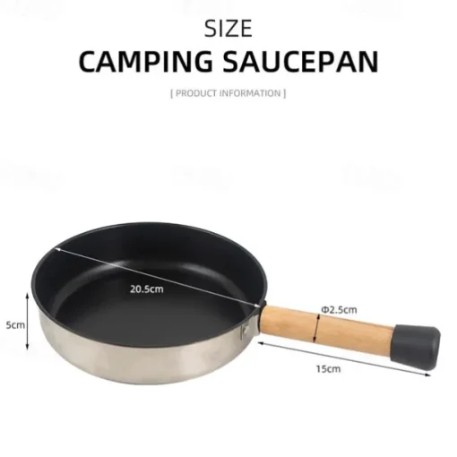Camping Cookware Mess Kit with Folding Handle, Lightweight Non-Stick Camping Cooking Pot and Frying Pan with Mesh Bag for Outdoor Hiking Backpacking Picnic