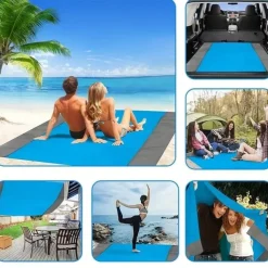 Camping Mat Waterproof Pocket Beach Blanket Outdoor Grounding Mat Mattress Picnic Pocket Carpet Rug Sand Beach Mat Portable Folding Lightweight Sleeping Bed Pad