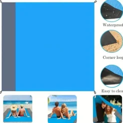 Camping Mat Waterproof Pocket Beach Blanket Outdoor Grounding Mat Mattress Picnic Pocket Carpet Rug Sand Beach Mat Portable Folding Lightweight Sleeping Bed Pad