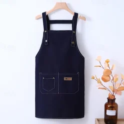 Canvas Waterproof and Oil Proof Apron Western Restaurant Hot Pot Restaurant Milk Tea Caf Waiter Kitchen Apron