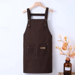 Canvas Waterproof and Oil Proof Apron Western Restaurant Hot Pot Restaurant Milk Tea Caf Waiter Kitchen Apron