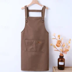 Canvas Waterproof and Oil Proof Apron Western Restaurant Hot Pot Restaurant Milk Tea Caf Waiter Kitchen Apron