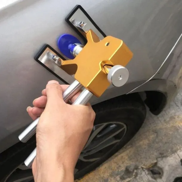 Car Dent Puller Kit – Paintless Dent Repair Tool, Body Dent Removal Kit with Puller Tabs, Mats for Minor Auto Damage Fix