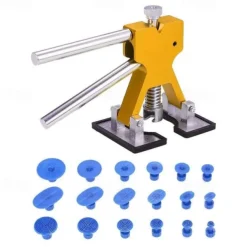 Car Dent Puller Kit – Paintless Dent Repair Tool, Body Dent Removal Kit with Puller Tabs, Mats for Minor Auto Damage Fix