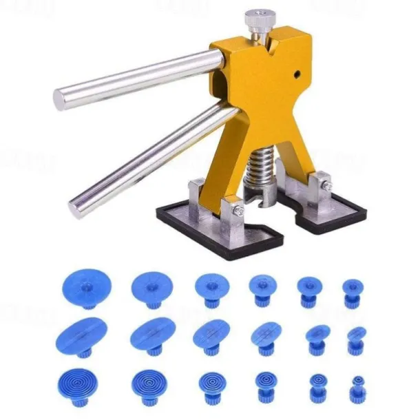 Car Dent Puller Kit – Paintless Dent Repair Tool, Body Dent Removal Kit with Puller Tabs, Mats for Minor Auto Damage Fix