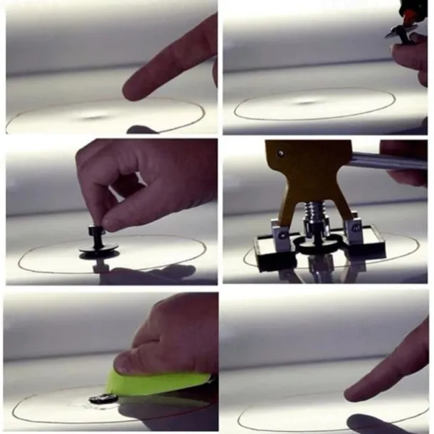 Car Dent Puller Kit – Paintless Dent Repair Tool, Body Dent Removal Kit with Puller Tabs, Mats for Minor Auto Damage Fix