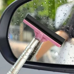 Car Rearview Mirror Wiper, Wing Mirror Cleaner Retractable Car Side Mirror Wiper Car Mirror Cleaner with Telescopic Long Rod, Squeegee Cleaner for Mirror Glass Rainwater Mist