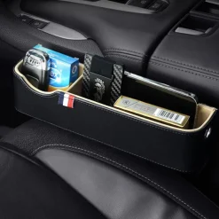 Car Seat Gap Storage Filler Organizer, Car Organizer Front Seat, Pack Auto Console Side Storage Box with Cup Holders,Car Organizers and Storage for Holding Phone, Sunglasses, Wallet Car Accessories