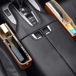 Car Seat Gap Storage Filler Organizer, Car Organizer Front Seat, Pack Auto Console Side Storage Box with Cup Holders,Car Organizers and Storage for Holding Phone, Sunglasses, Wallet Car Accessories