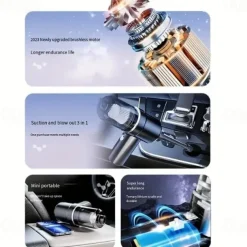 Car Vacuum Cleaner Household Portable High Power Wireless Vacuum Cleaner Mini Car Strong Suction Handheld Vacuum Cleaner