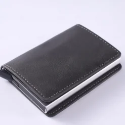 8-cards Men's Wallet Card Holder, Minimalist, RFID Anti-theft Scan Pop-up Aluminum Alloy Card Box