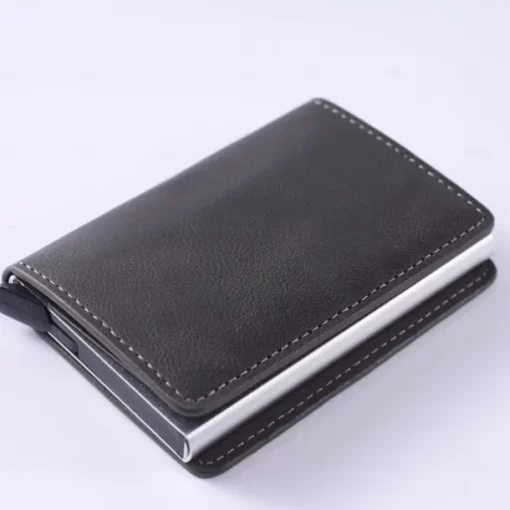 8-cards Men's Wallet Card Holder, Minimalist, RFID Anti-theft Scan Pop-up Aluminum Alloy Card Box