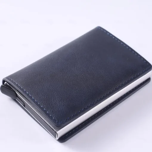 8-cards Men's Wallet Card Holder, Minimalist, RFID Anti-theft Scan Pop-up Aluminum Alloy Card Box