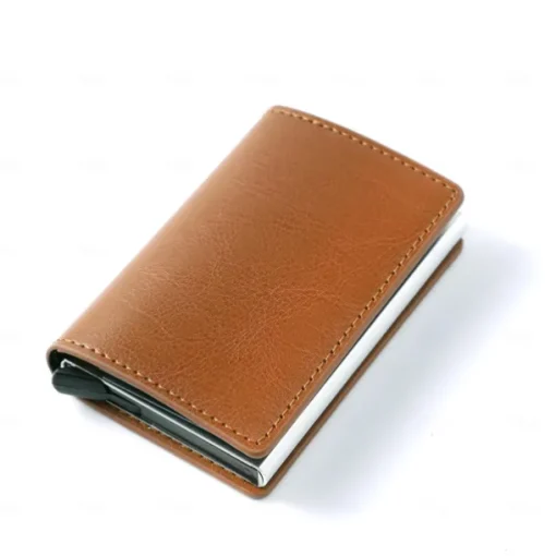 8-cards Men's Wallet Card Holder, Minimalist, RFID Anti-theft Scan Pop-up Aluminum Alloy Card Box
