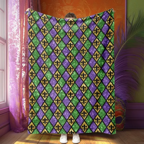 Carnival Blanket Vibrant and Festive Design Perfect for Adding Joyful Flair to Your Space Soft and Cozy Fabric for Ultimate Comfort Ideal for Sofa Throws, Bed Covers, or Travel Lightweight