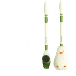 Cartoon Duck Plus Liquid Spray Toilet Brush Household Cleaning No Dead Angle With Base Wall-Mounted Long Handle Toilet Brush