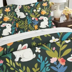 Cartoon Summer Flowers Animals Thickened Brushed Fabric Double Bed Duvet Cover Cozy Flower Bed Set 2-piece Set 3-piece Set Light and Soft Short Plush