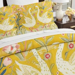 Cartoon Summer Flowers Animals Thickened Brushed Fabric Double Bed Duvet Cover Cozy Flower Bed Set 2-piece Set 3-piece Set Light and Soft Short Plush