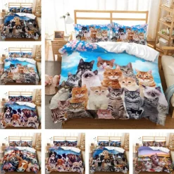 Cartoon Unicorn Pattern print Print Duvet Cover Bedding Sets Comforter Cover with 1 print Print Duvet Cover or Coverlet，2 Pillowcases for Double/Queen/King