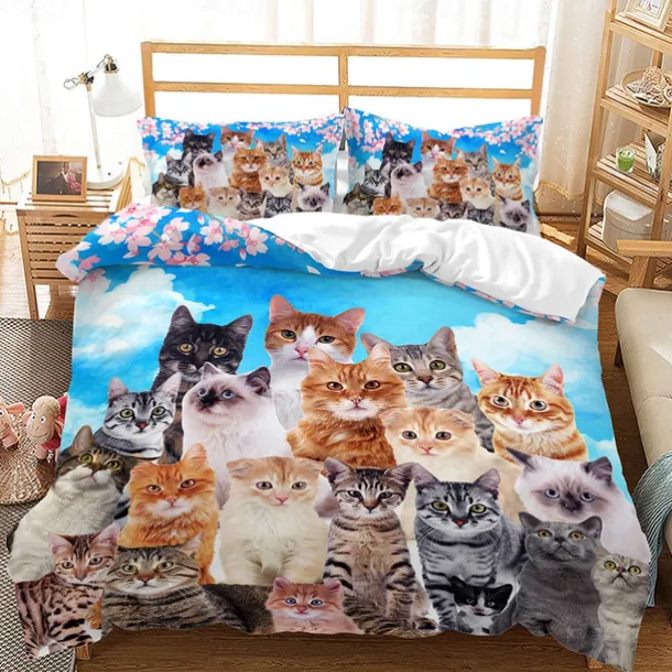 Cartoon Unicorn Pattern print Print Duvet Cover Bedding Sets Comforter Cover with 1 print Print Duvet Cover or Coverlet，2 Pillowcases for Double/Queen/King