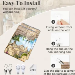 Castle Garden Scenery Tapestry Art Decoration Curtain Hanging Family Bedroom Living Room Decoration