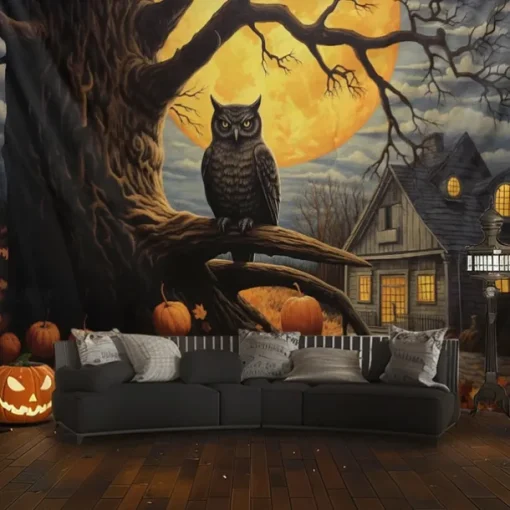 Cat Hanging Tapestry Wall Art Large Tapestry Mural Decor Photograph Backdrop Blanket Curtain Home Bedroom Living Room Decoration Ghost