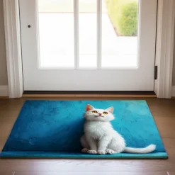 Cat Yellow Doormat Non-Slip Oil Proof Rug Indoor Outdoor Mat Bedroom Decor Bathroom Mat Entrance Rug Door Mat