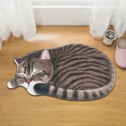 Cats Irregular Doormat Kitchen Mat Floor Mat Non-Slip Area Rug Oil Proof Rug Indoor Outdoor Mat Bedroom Decor Bathroom Mat Entrance Rug