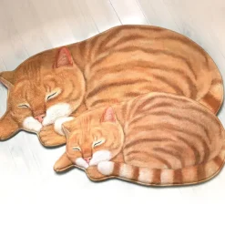 Cats Irregular Doormat Kitchen Mat Floor Mat Non-Slip Area Rug Oil Proof Rug Indoor Outdoor Mat Bedroom Decor Bathroom Mat Entrance Rug