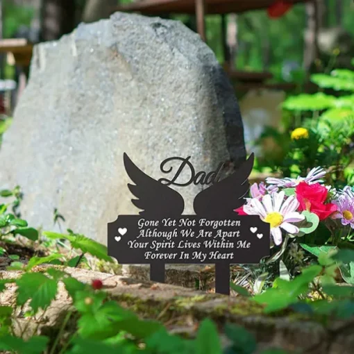 Cemetery Memorial Tomb Decoration Acrylic Butterfly Cemetery Decoration Black Sympathy Garden Woodpile Outdoor Courtyard Decoration Waterproof Dove Commemorative plaque Woodpile Tomb Decoration 1PC