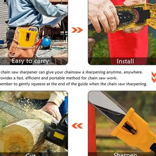 Chainsaw Teeth Sharpener, Universal Chain Saw Blade Sharpener, Fast Working Chainsaw Sharpening Tool, Portable Chain Saw Sharpener Kit for 12"-22" Chain Saws