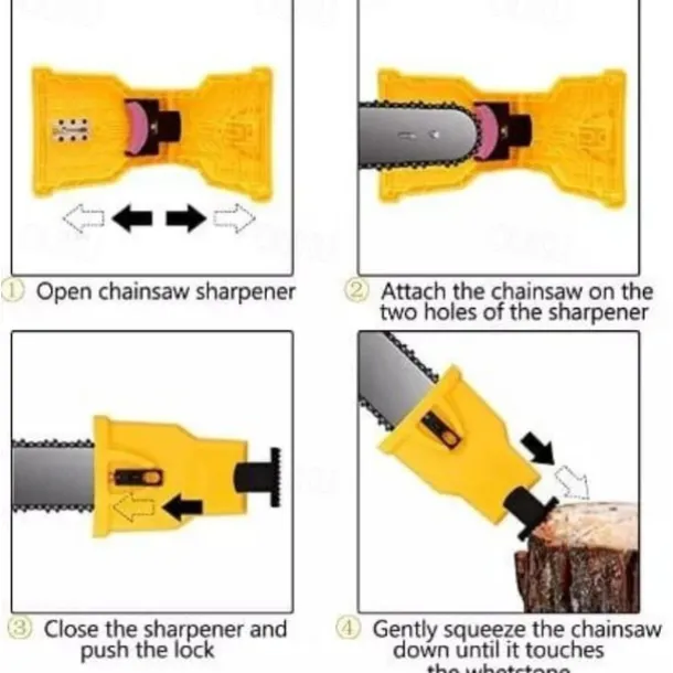 Chainsaw Teeth Sharpener, Universal Chain Saw Blade Sharpener, Fast Working Chainsaw Sharpening Tool, Portable Chain Saw Sharpener Kit for 12"-22" Chain Saws