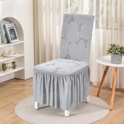Chair Cover with Skirt Hem Elegant and Stylish Design Soft and Durable Fabric Perfect for Dining Room or Special Occasions Provides Full Chair Protection Easy to Install and Machine Washable
