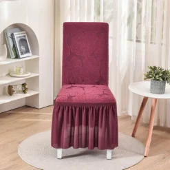Chair Cover with Skirt Hem Elegant and Stylish Design Soft and Durable Fabric Perfect for Dining Room or Special Occasions Provides Full Chair Protection Easy to Install and Machine Washable