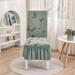 Chair Cover with Skirt Hem Elegant and Stylish Design Soft and Durable Fabric Perfect for Dining Room or Special Occasions Provides Full Chair Protection Easy to Install and Machine Washable