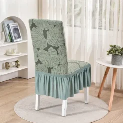 Chair Cover with Skirt Hem Elegant and Stylish Design Soft and Durable Fabric Perfect for Dining Room or Special Occasions Provides Full Chair Protection Easy to Install and Machine Washable