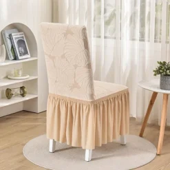Chair Cover with Skirt Hem Elegant and Stylish Design Soft and Durable Fabric Perfect for Dining Room or Special Occasions Provides Full Chair Protection Easy to Install and Machine Washable
