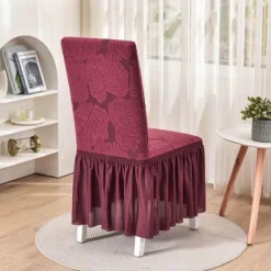 Chair Cover with Skirt Hem Elegant and Stylish Design Soft and Durable Fabric Perfect for Dining Room or Special Occasions Provides Full Chair Protection Easy to Install and Machine Washable