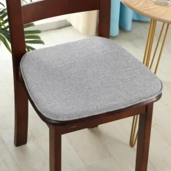 Chair Cushion Dining Chair Seat Pad Non Slip Memory Foam Chair Pad with Ties Non Skid Rubber Back U-Shaped Seat Cover