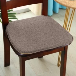 Chair Cushion Dining Chair Seat Pad Non Slip Memory Foam Chair Pad with Ties Non Skid Rubber Back U-Shaped Seat Cover