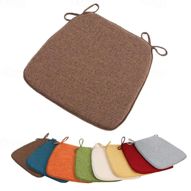 Chair Cushion Dining Chair Seat Pad Non Slip Memory Foam Chair Pad with Ties Non Skid Rubber Back U-Shaped Seat Cover