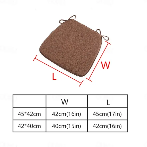 Chair Cushion Dining Chair Seat Pad Non Slip Memory Foam Chair Pad with Ties Non Skid Rubber Back U-Shaped Seat Cover