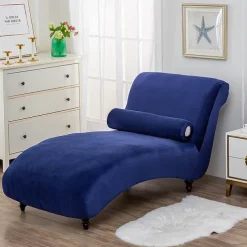 Chaise Lounge Cover Velvet Luxury Slipcovers for Living Room Indoor Stretch Slipcover for Chaise Lounge Ultra Soft Machine Washable