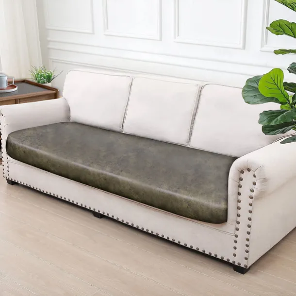 Chaise Lounge 3-Seat Cover Faux Leather Hot Stamping Embossed Slipcovers