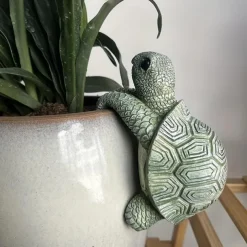 Charming Turtle Hanging Planter Statue - Resin Garden Decor for Fairy Gardens & Yard Art