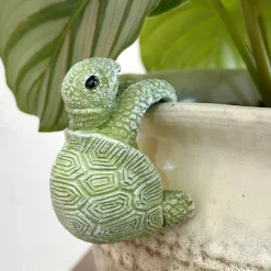 Charming Turtle Hanging Planter Statue - Resin Garden Decor for Fairy Gardens & Yard Art