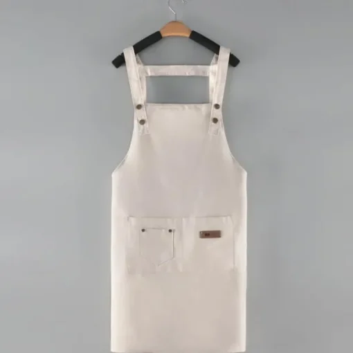 Chef Apron For Women and Men, Kitchen Cooking Apron, Personalised Gardening Apron with Pocket, Cotton Canvas Work Apron Cross Back Heavy Duty Adjustable